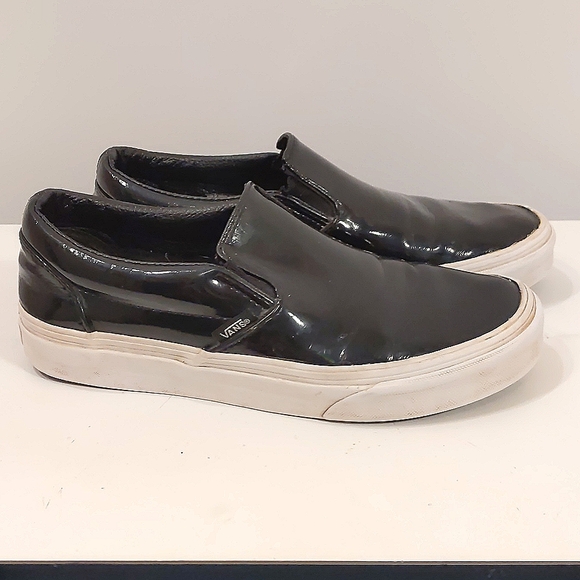 black patent vans